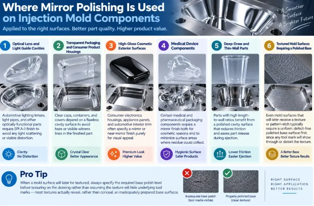 Where Mirror Polishing Is Used on Injection Mold Components